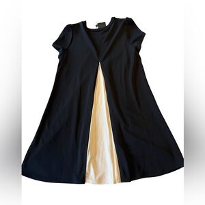 Allen B. By Allen Schwartz Black dress with Black and Gold Tag Charm Card